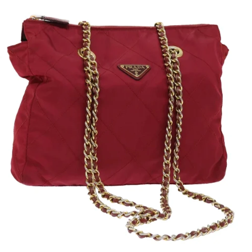 Prada Vintage Pre-owned Nylon prada-bags Red Dames