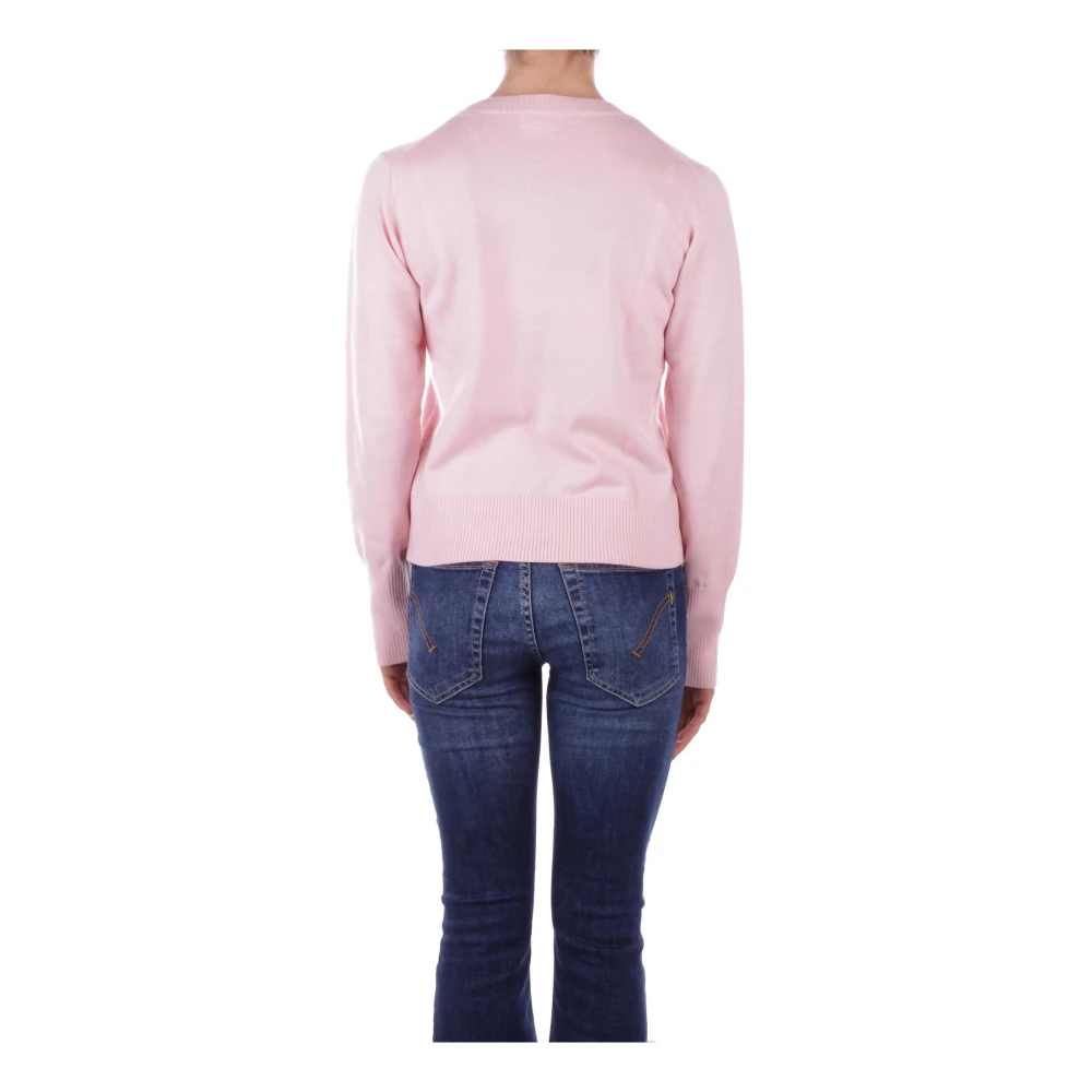 Guess Roze Logo Trui Zijde Wolmix Pink Dames