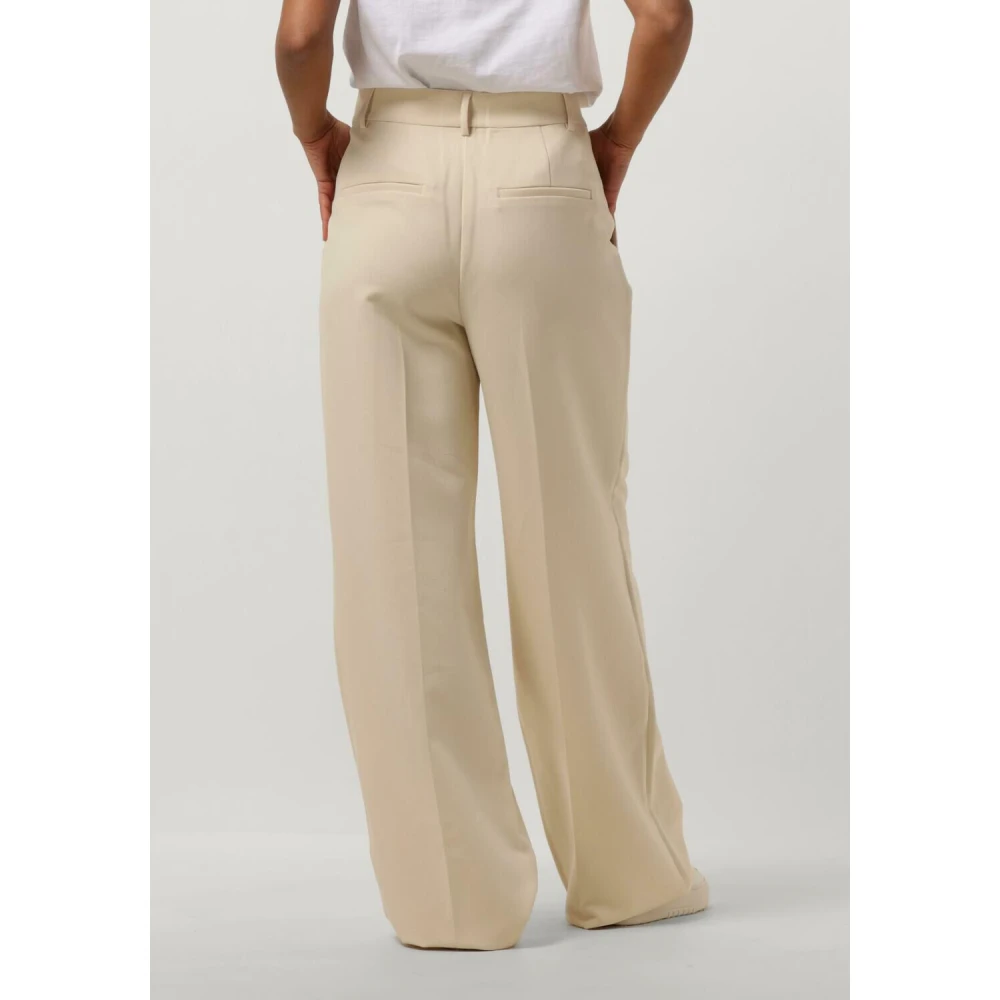Co'Couture Beige Plooi Broek voor Chique Look Beige Dames