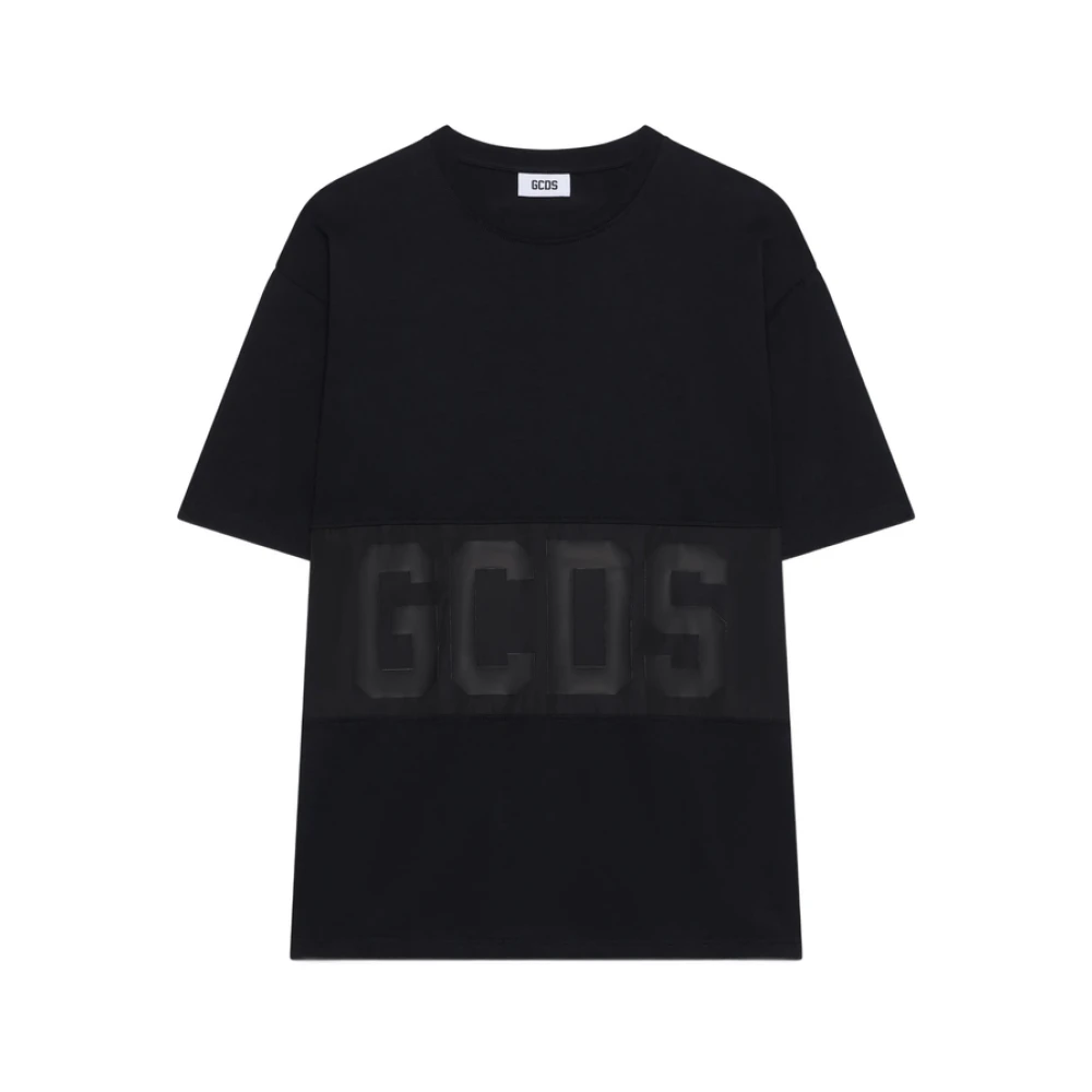 Gcds T-Shirts, Male, 2XL, Logo Detail Crew Neck Short Sleeve T-Shirt Black