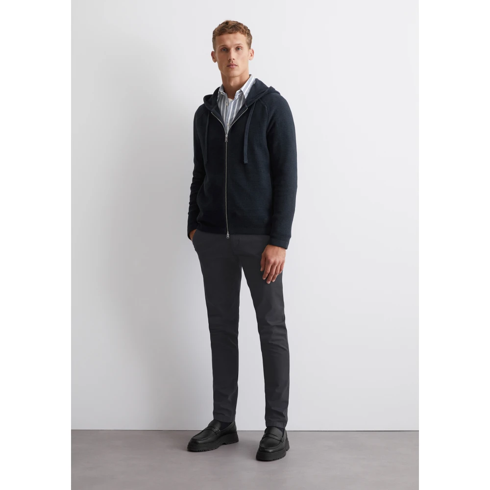 Marc O'Polo Gewone gebreide hoodie Blue Heren
