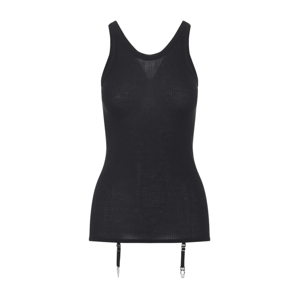 Lemaire Women's Black Seamless Tank Top With Suspenders