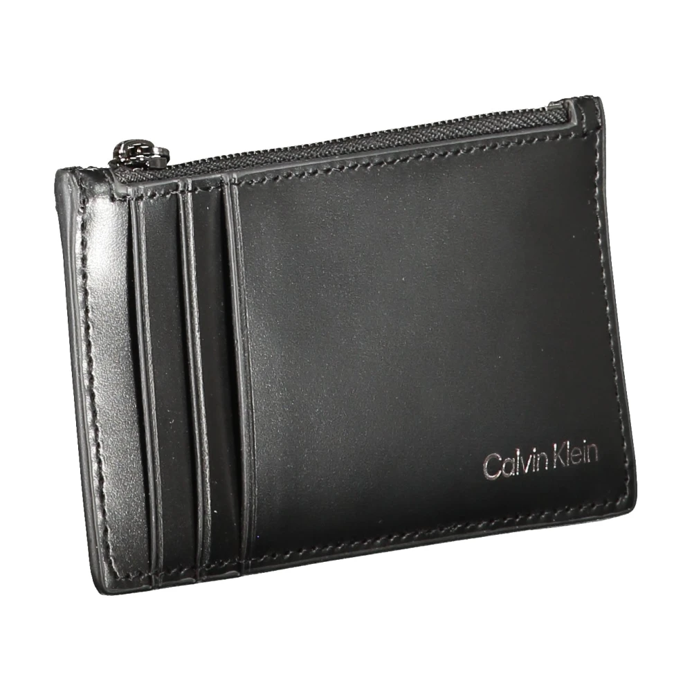 Calvin Klein Heren Zwarte Portemonnee met Ritsvak Black Heren