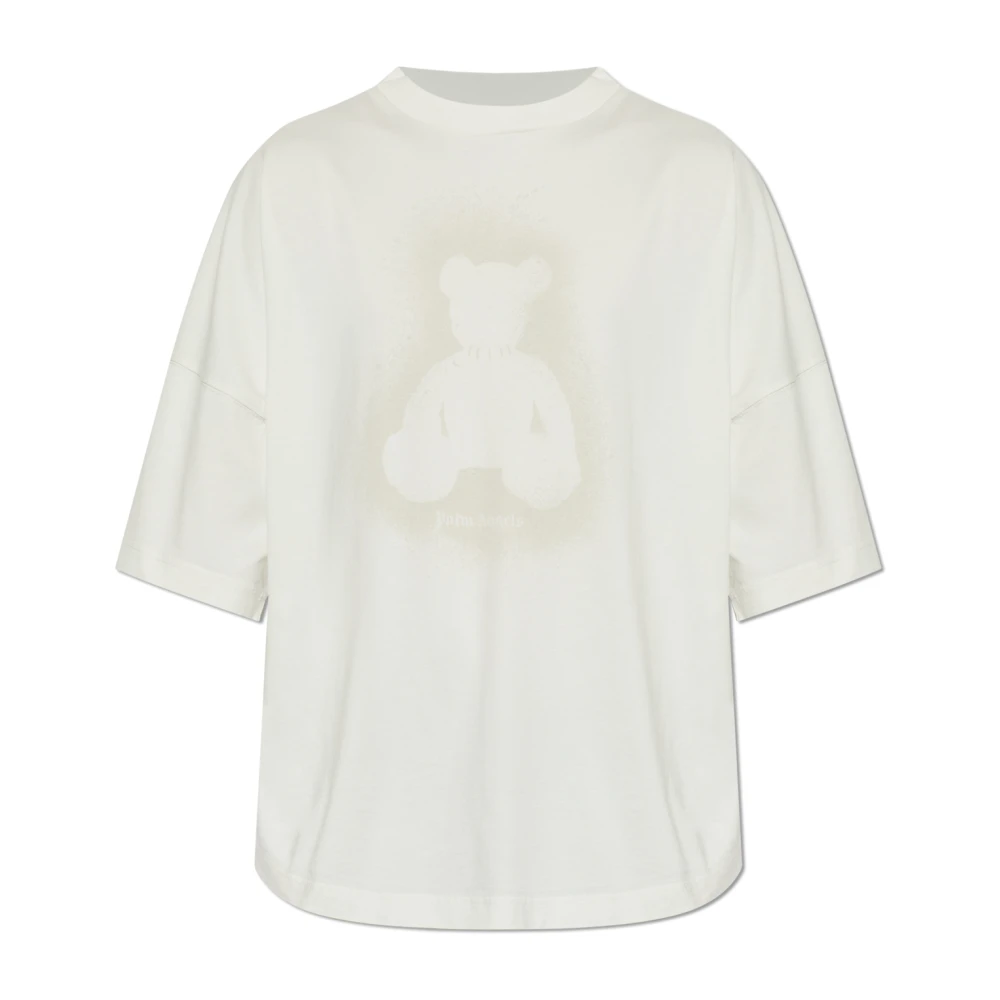 Palm Angels - Camiseta Con Logo Estampado - Tops - Hombre - Blanco - S