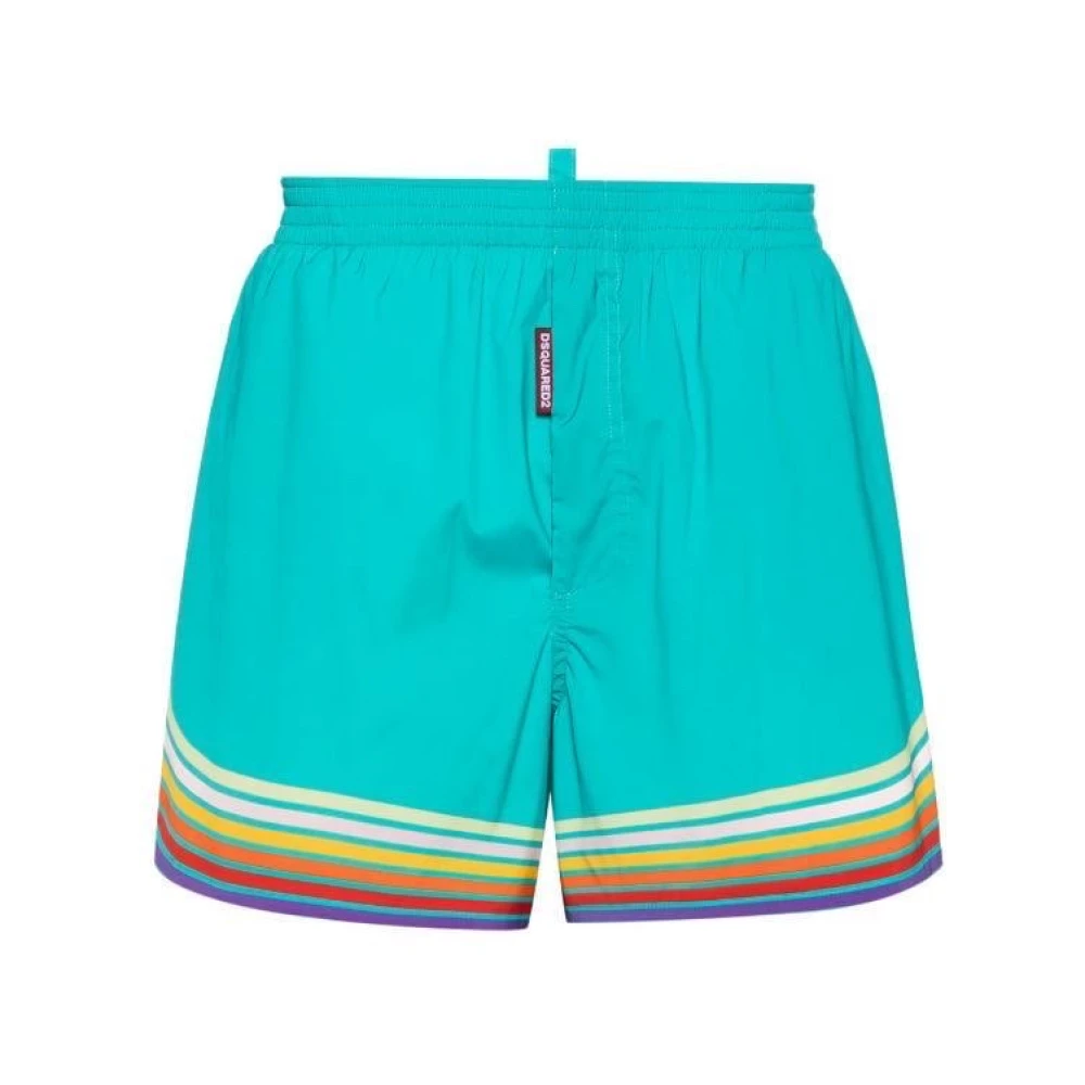 Dsquared2 Men's Blue Midi Boxer Briefs - Beachwear - 2XL - Swimwear