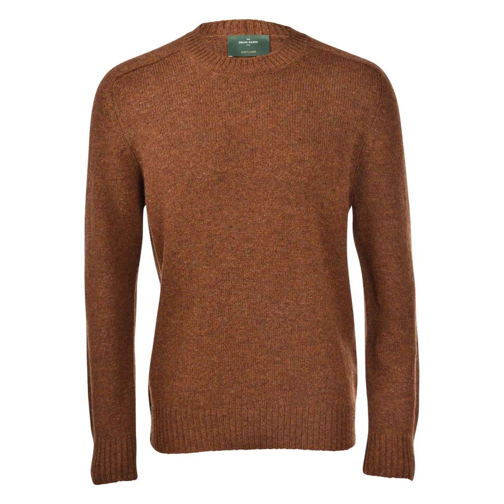 Gran Sasso Brown Stylish Paricollo Shirt - Male - Round-Neck Knitwear - M - Knitwear