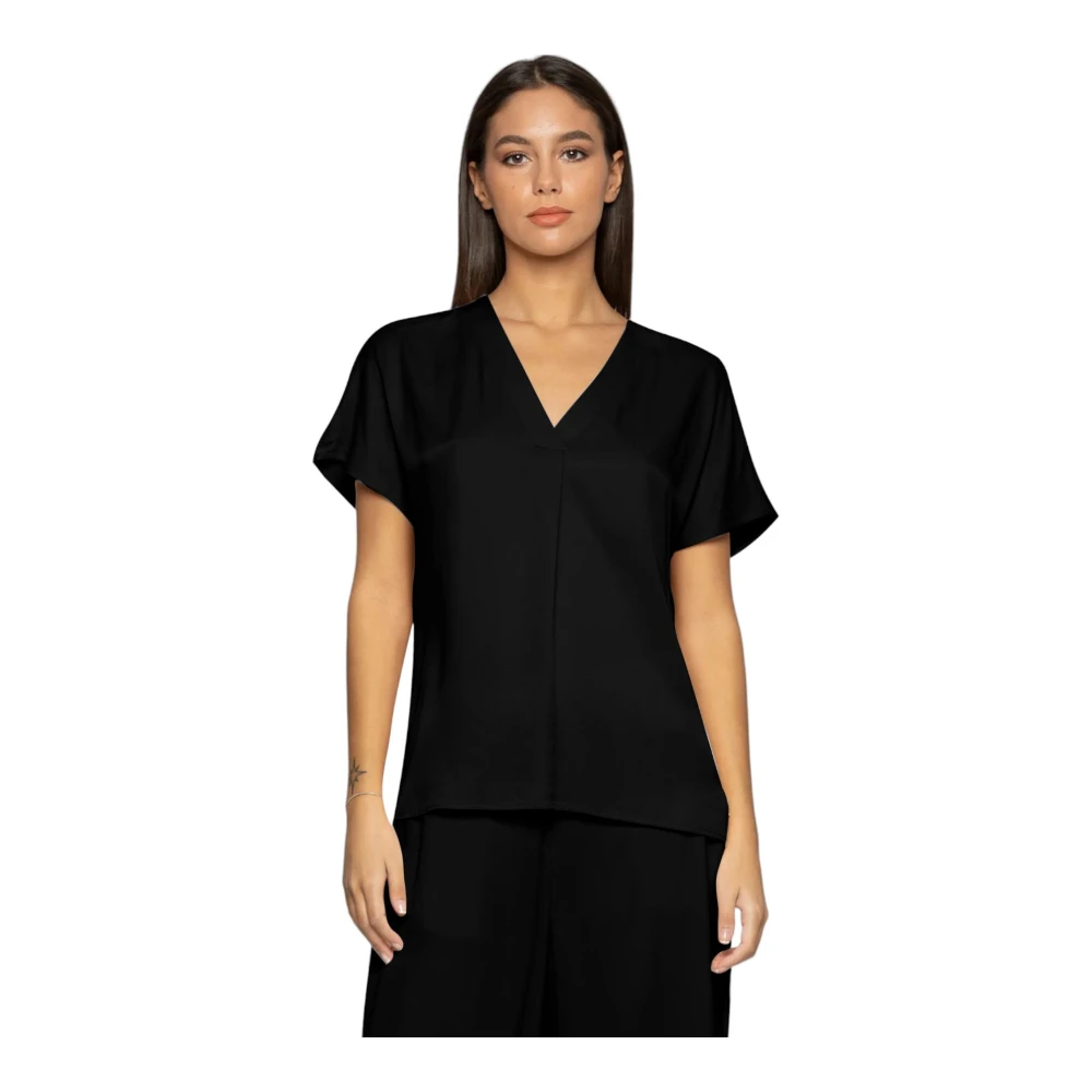 Kocca Korte Mouw Blouse Black Dames