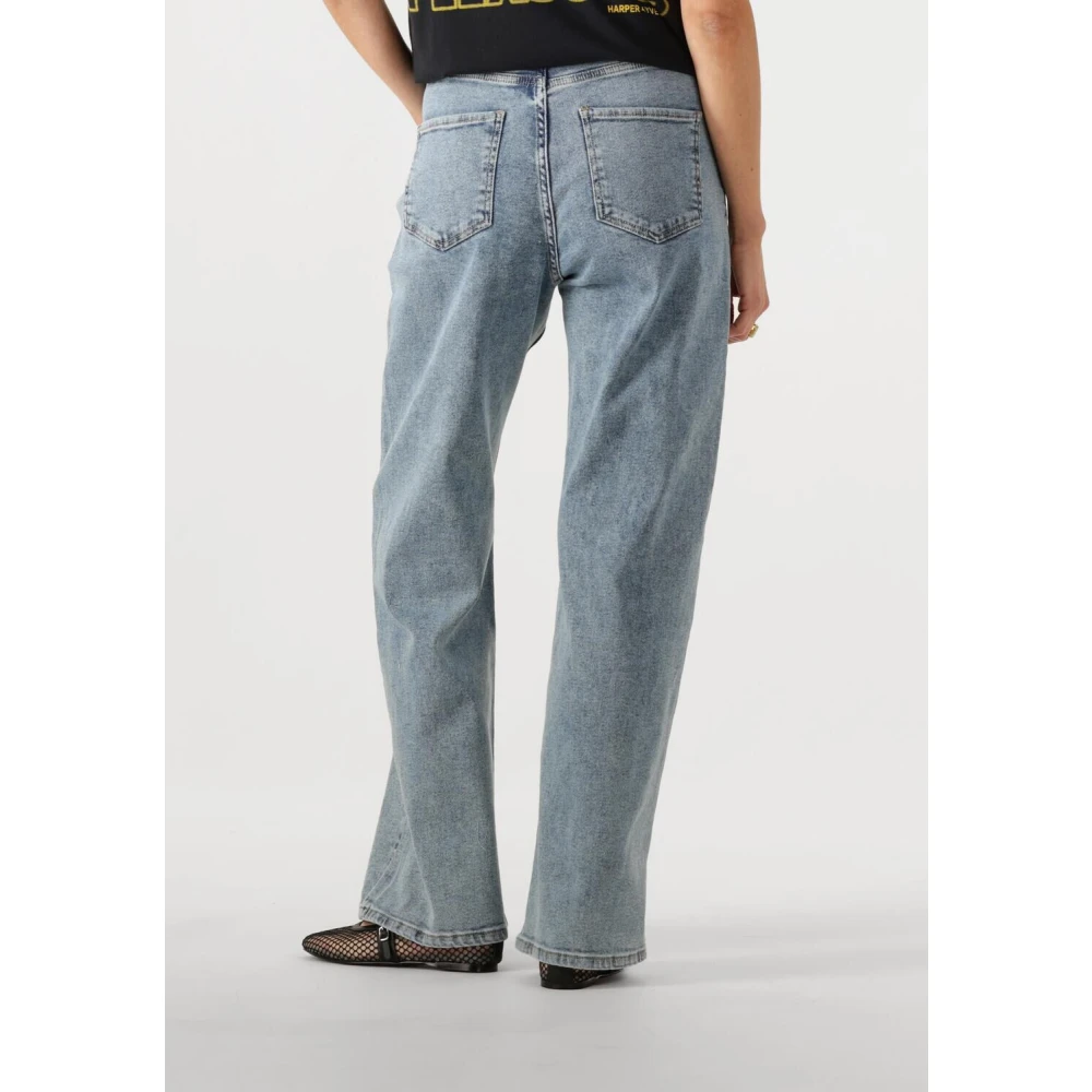 Colourful Rebel Hoge taille wijde pijp denim broek Blue Dames