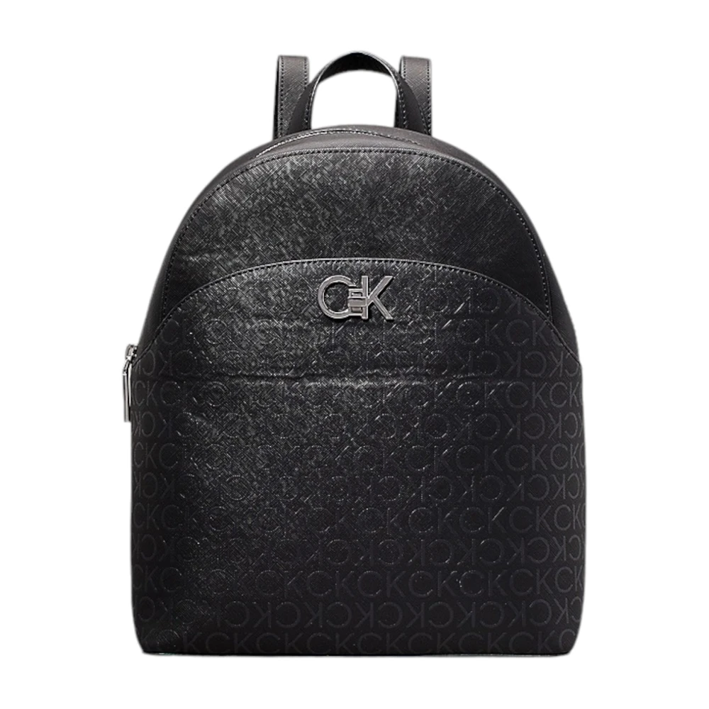 Calvin Klein Ronde Logo Rugzak in Zwart Black Dames