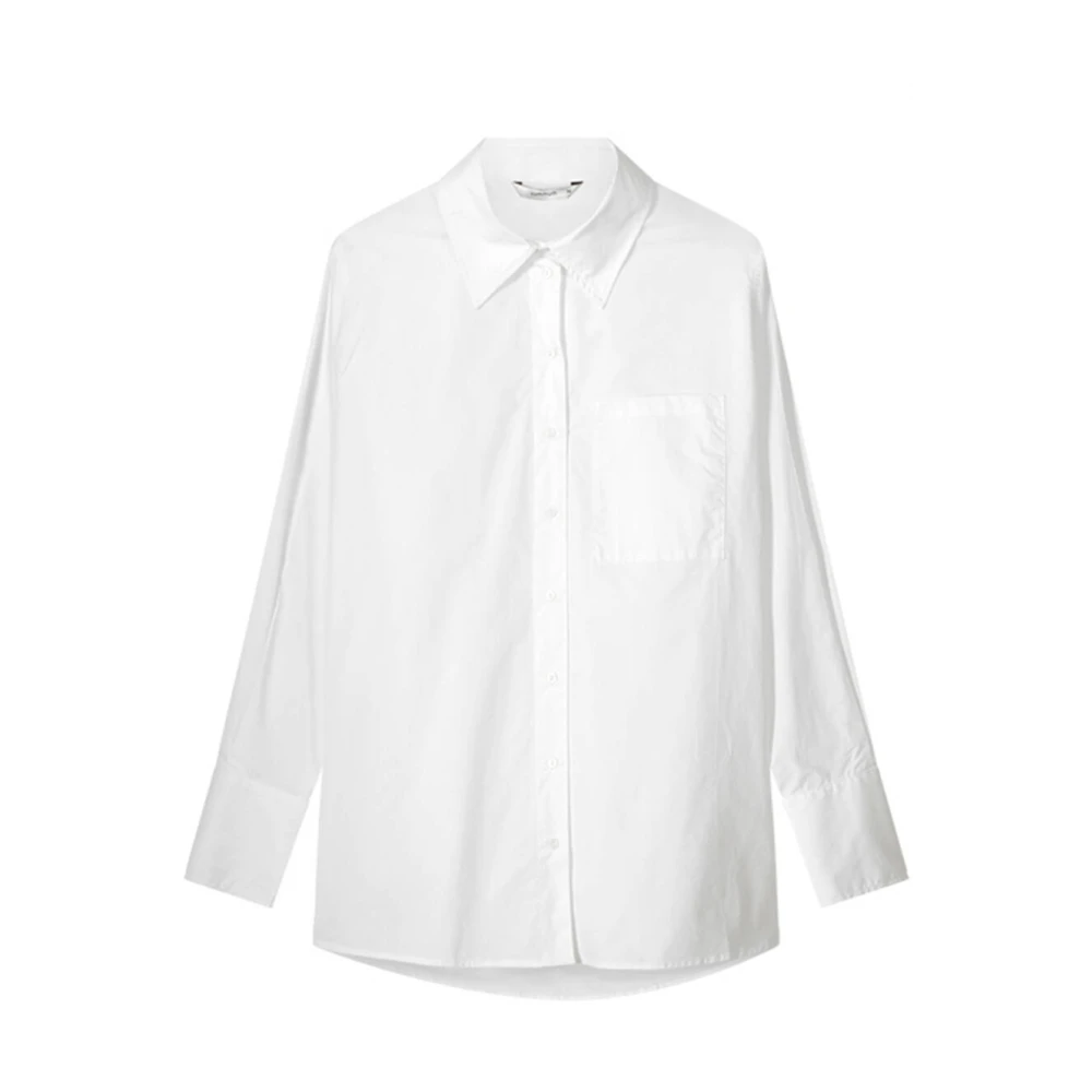 Summum Woman Crispy Poplin Blouse Amsterdam Stijl White Dames