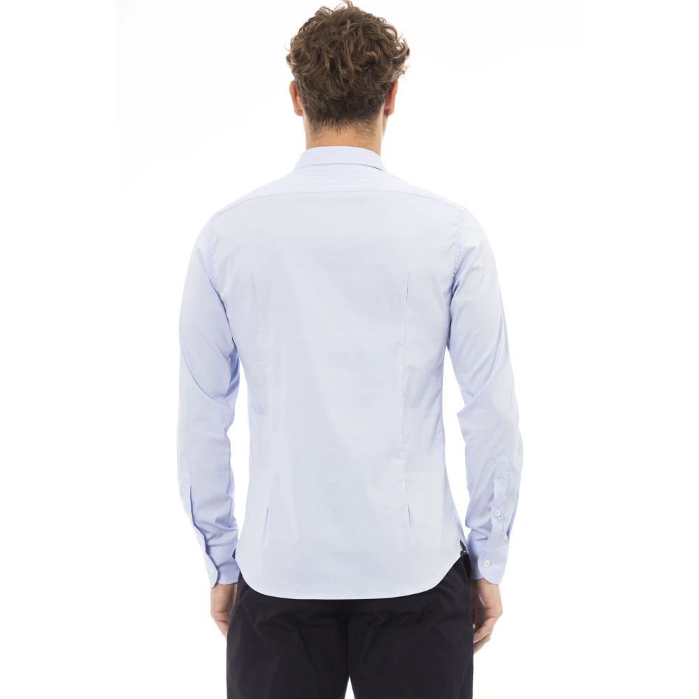 Baldinini Italiaans overhemd met Italiaanse kraag Blue Heren