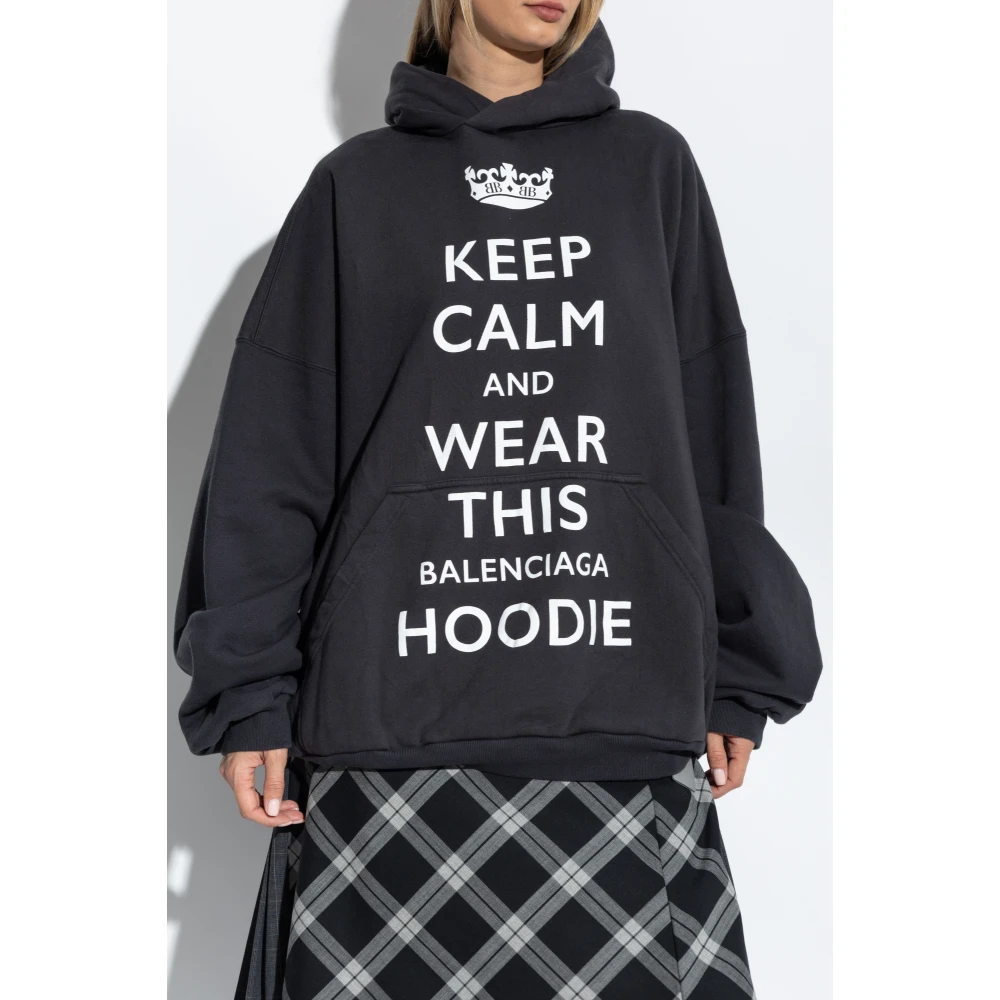 Balenciaga Hoodie Black Dames