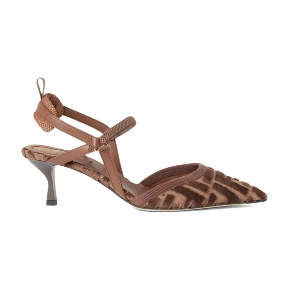 Fendi Kvinno Brun Skor Dam, 36 Eu, Bomull, Colibrì Lite Slingback Pumps