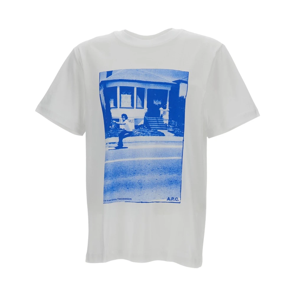 A.p.c. Men's White Graphic-Print T-Shirt - T-Shirts - L - Tops