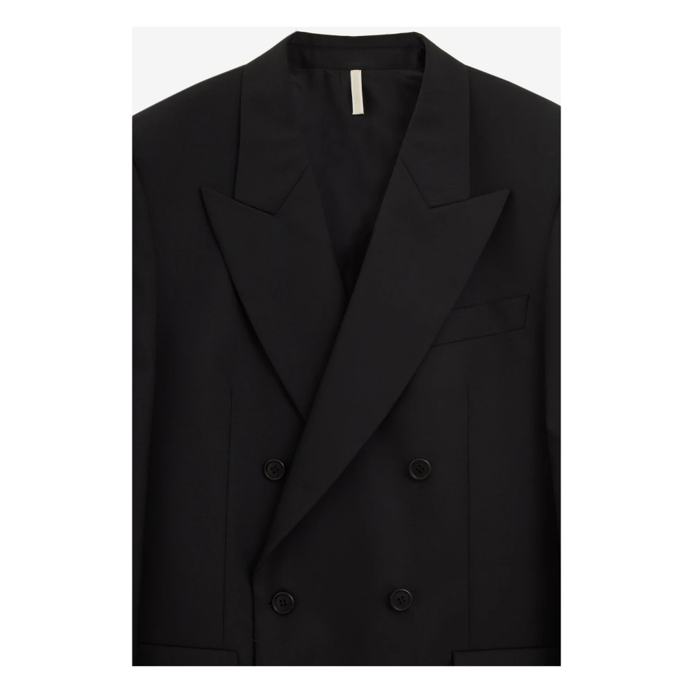 Sunflower Zwarte Katoenen DB Blazer Jas Black Heren