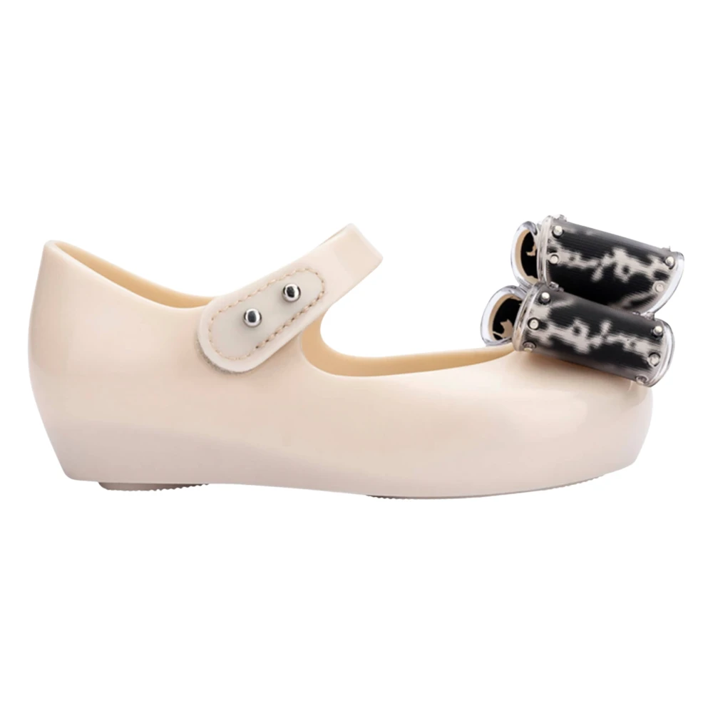 Melissa Girls Beige Kids Ballerina Shoes, 22 Eu, Ultra Classic Bow Ballerinas