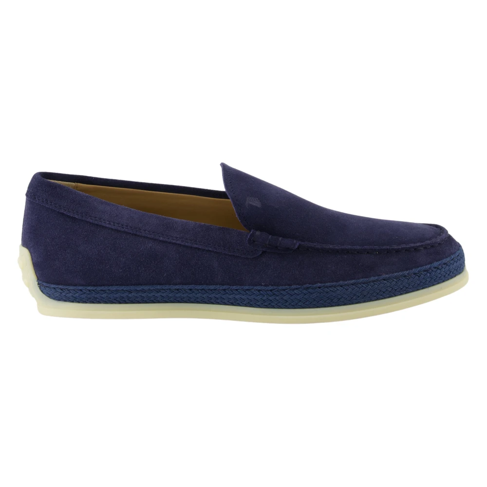 Tod's Blå Mocka Slip-On Loafers Blue, Herr