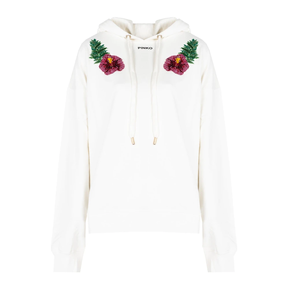 Pinko Hoodie met pailletten White Dames