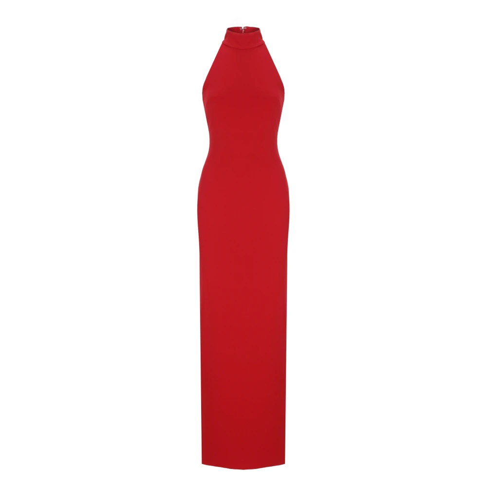 Solace London Rode Mouwloze Jurk met Hoge Hals Red Dames