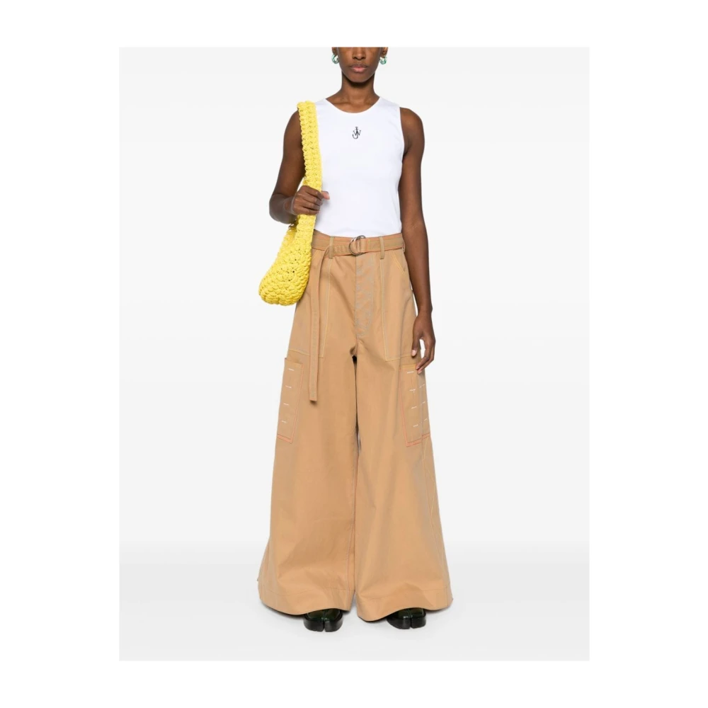 JW Anderson Witte Geribbelde Mouwloze Top White Dames