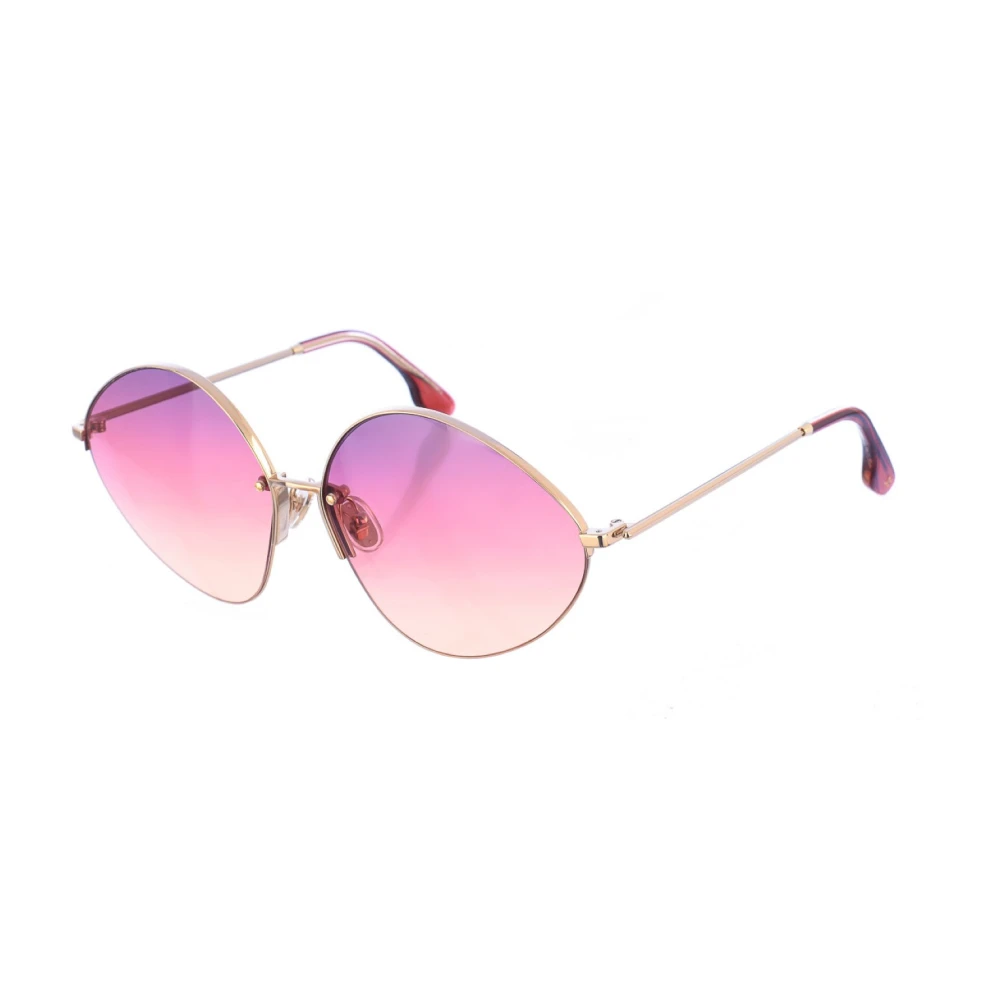 Victoria Beckham Women's Yellow Sunglasses, One Size, Metal Frame Rectangular Sunglasses Grey