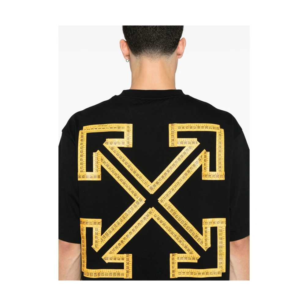 Off White Zwart Logo Print Pijl T-shirt Black Heren