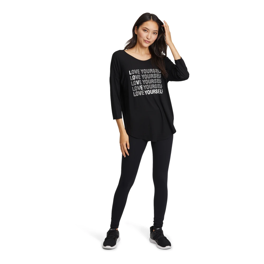 Betty Barclay Bamboe Oversized V-hals Shirt Black Dames