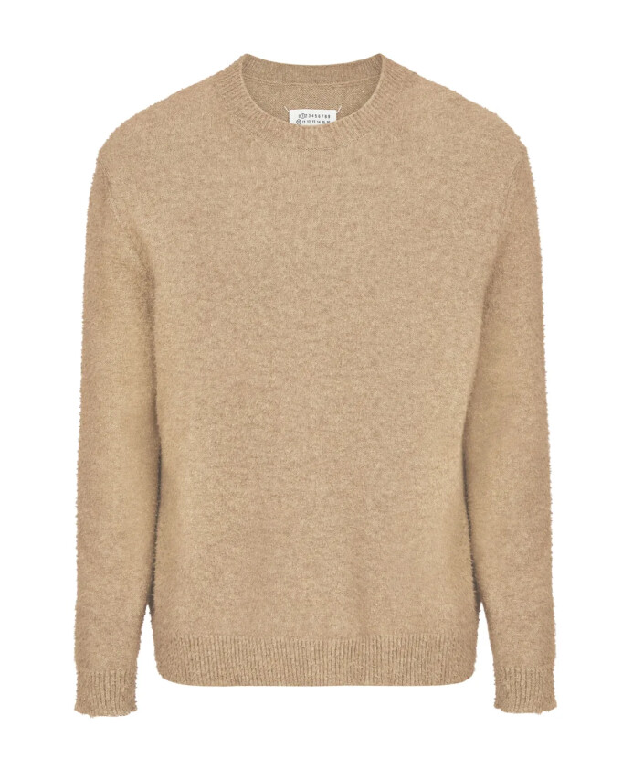 pull-beige-en-laine-coton-a-col-rond