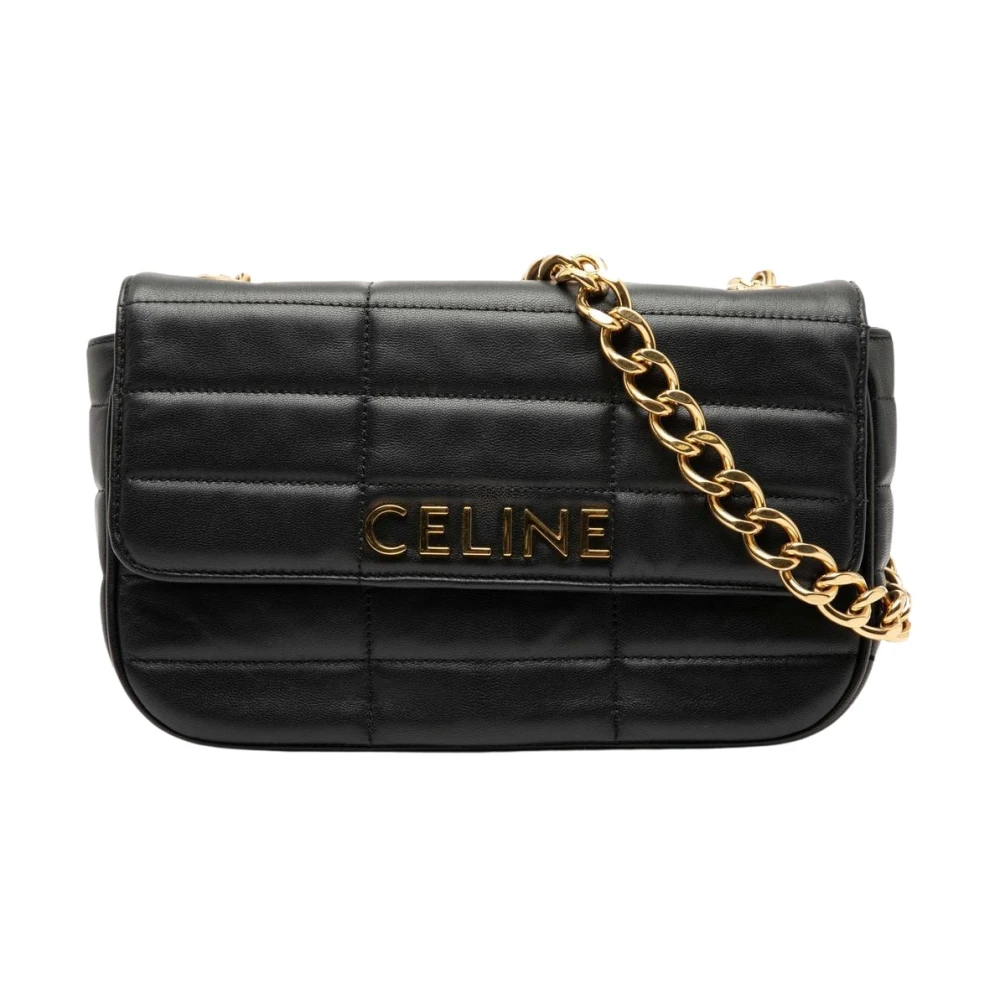 Celine Vintage Women's Black Pre-Owned Chain Shoulder Bag
