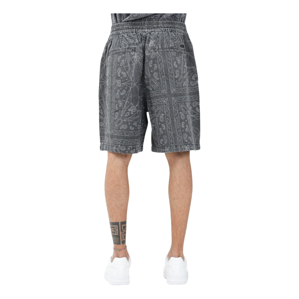 Armani Exchange Bandana Motief Casual Grijze Shorts Gray Heren