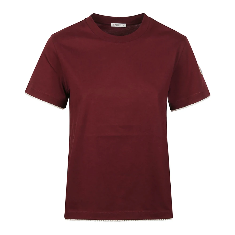 Moncler Red T-Shirts, Female, M, Logo T-Shirt