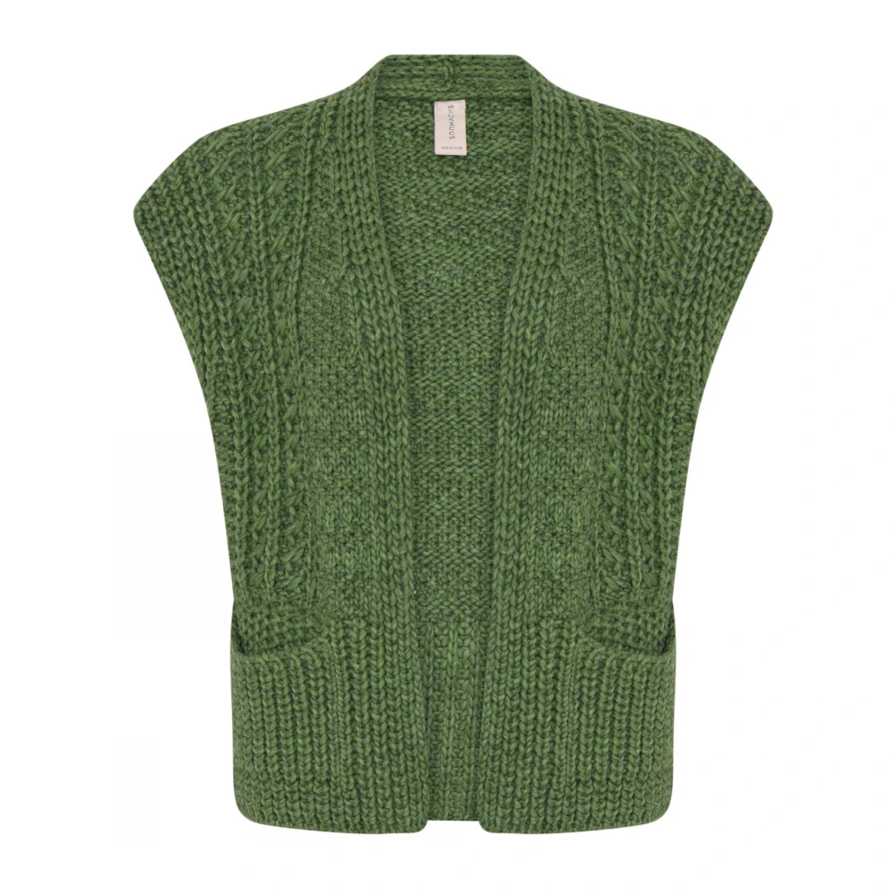 Skovhuus Gestructureerd Casual Vest in Lawn Green Dames