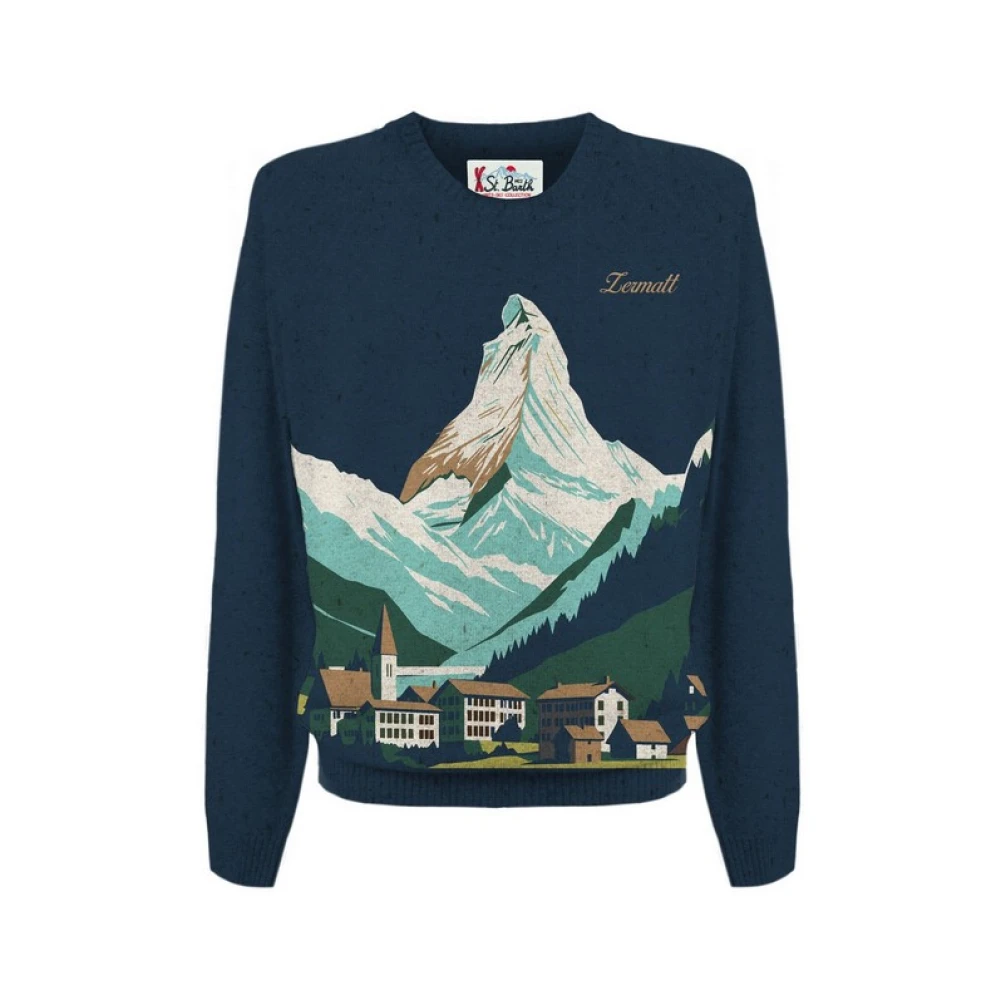 MC2 Saint Barth Ronde Hals Lange Mouw Top Blue Heren