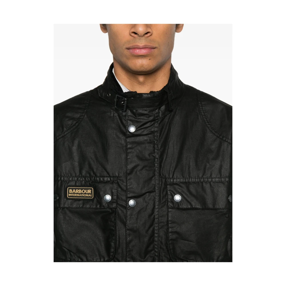 Barbour Zwarte Voorkant Rits Buitenkleding Jas Black Heren
