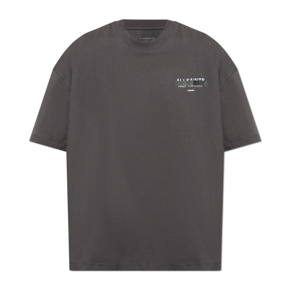 AllSaints Oversized T-shirt met geborduurd logo Gray Heren