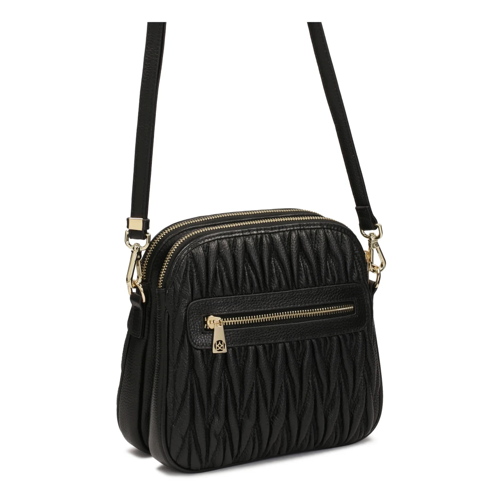Kazar Klassieke leren riem posttas Black Dames