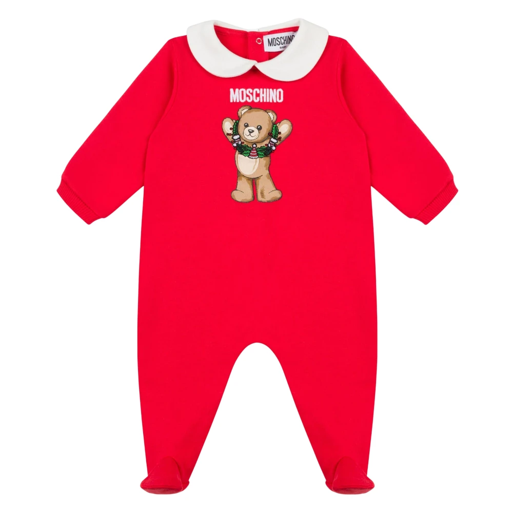 Moschino Unisex Red Seasonal Teddy Bear Babygrow