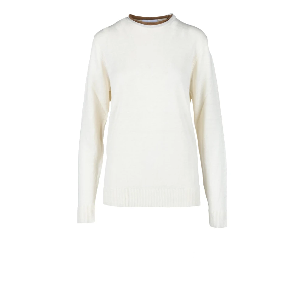 Alpha Studio Linnen Katoen Gebreide Top Beige Heren