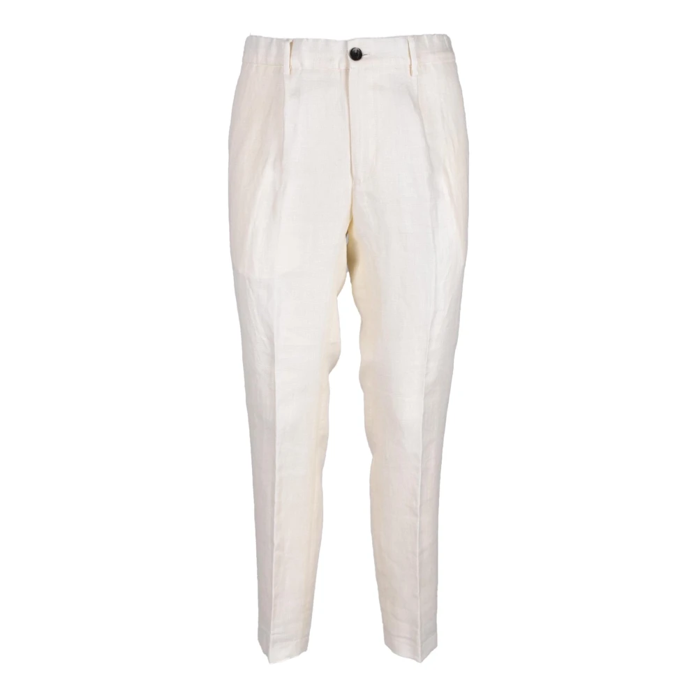 Michael Coal Linnen Wolmix Stijlvolle Broek White Heren
