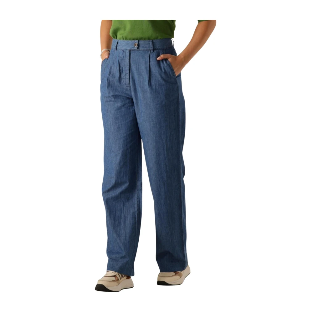Minus Blauwe Straight Leg Jeans voor Dames Blue Dames