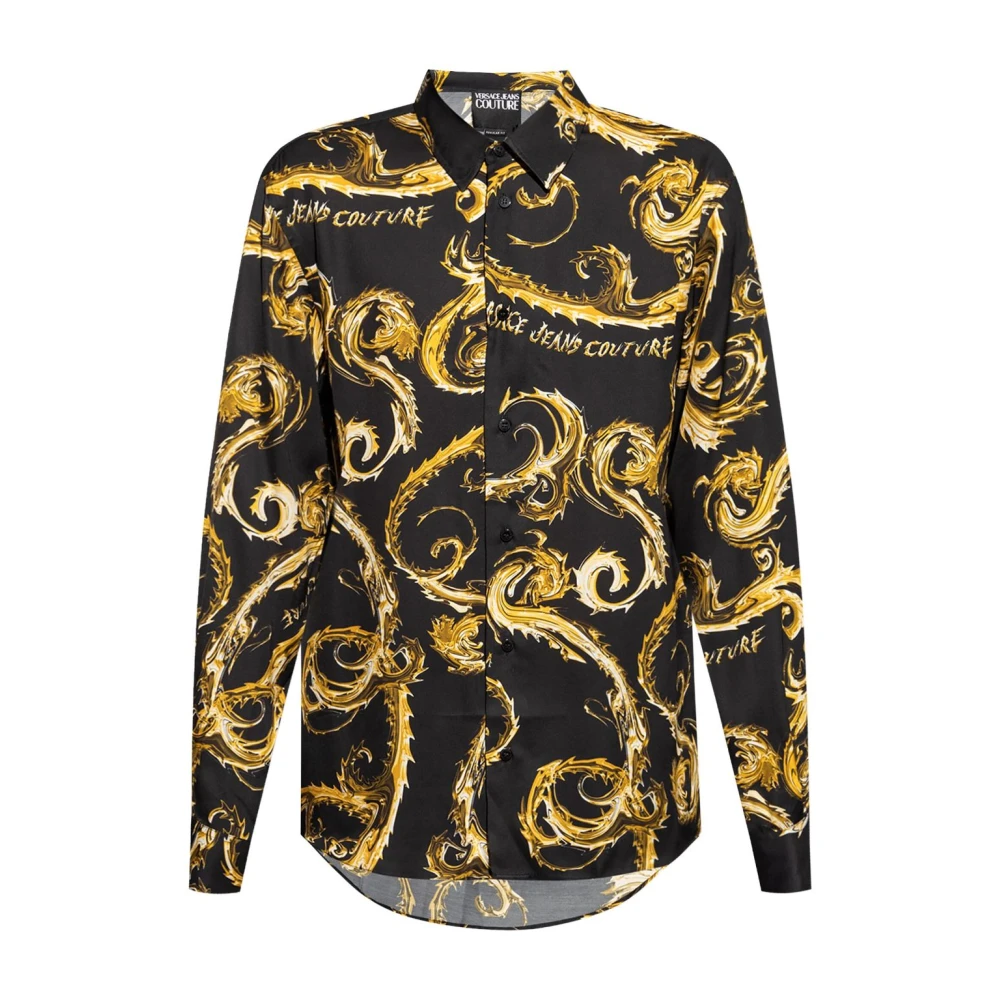 Versace Jeans Couture Zwarte shirt met ***cv Multicolor Heren