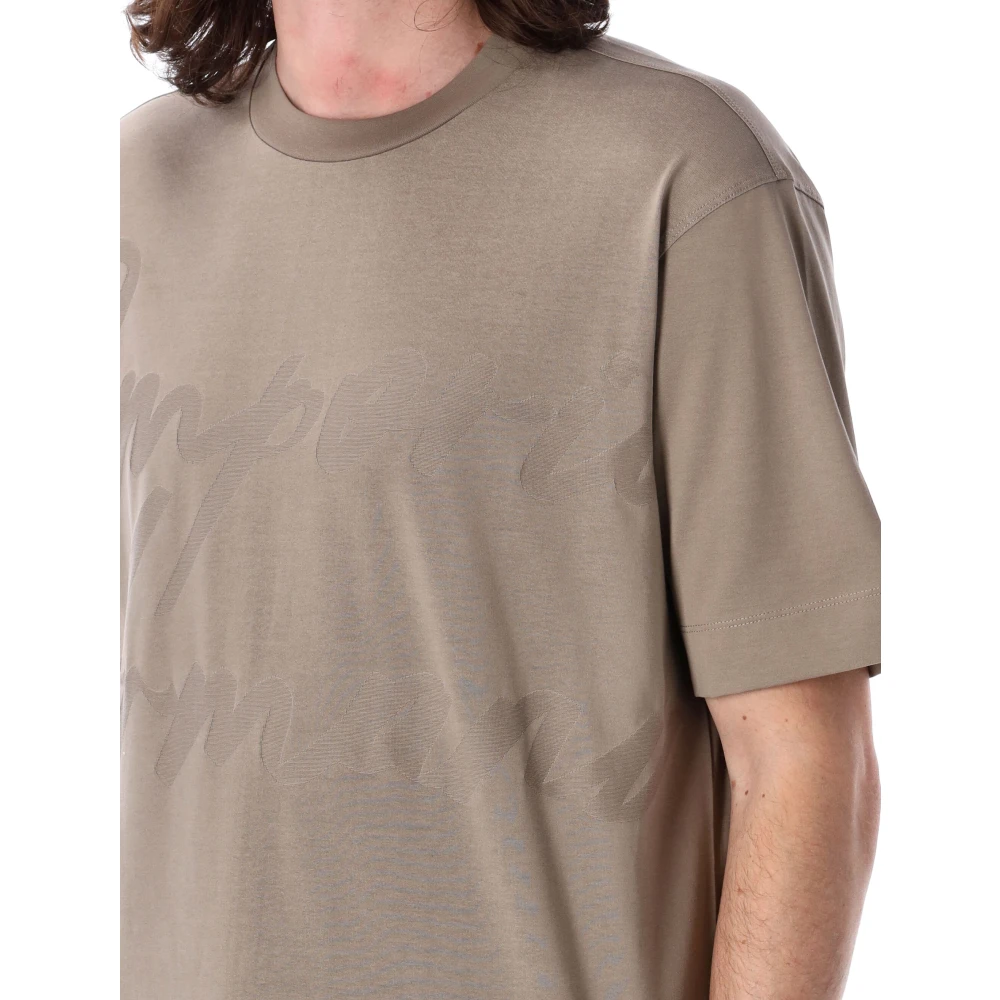 Emporio Armani Casual Katoenen T-Shirt Beige Heren