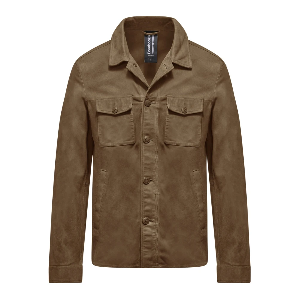 Bomboogie Uomo Grigio - Giacca-Camicia In Pelle Wed - Jackets - M
