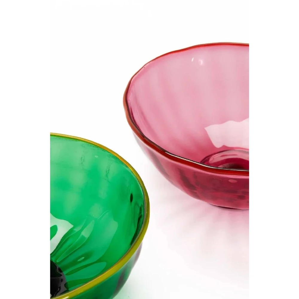 La DoubleJ Set van 2 met de hand geblazen Murano glazen notenkommen Multicolor Unisex