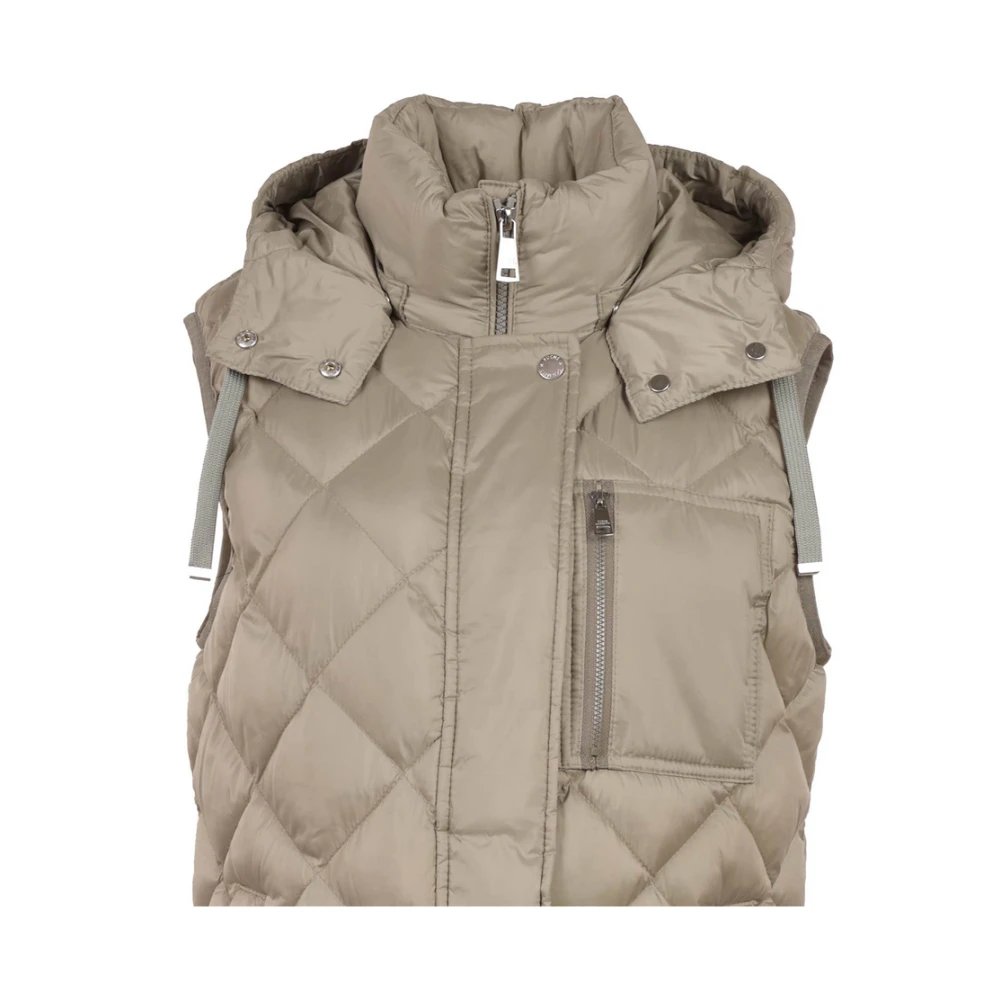 Fuchs Schmitt Gewatteerde Vest met Capuchon Beige Dames
