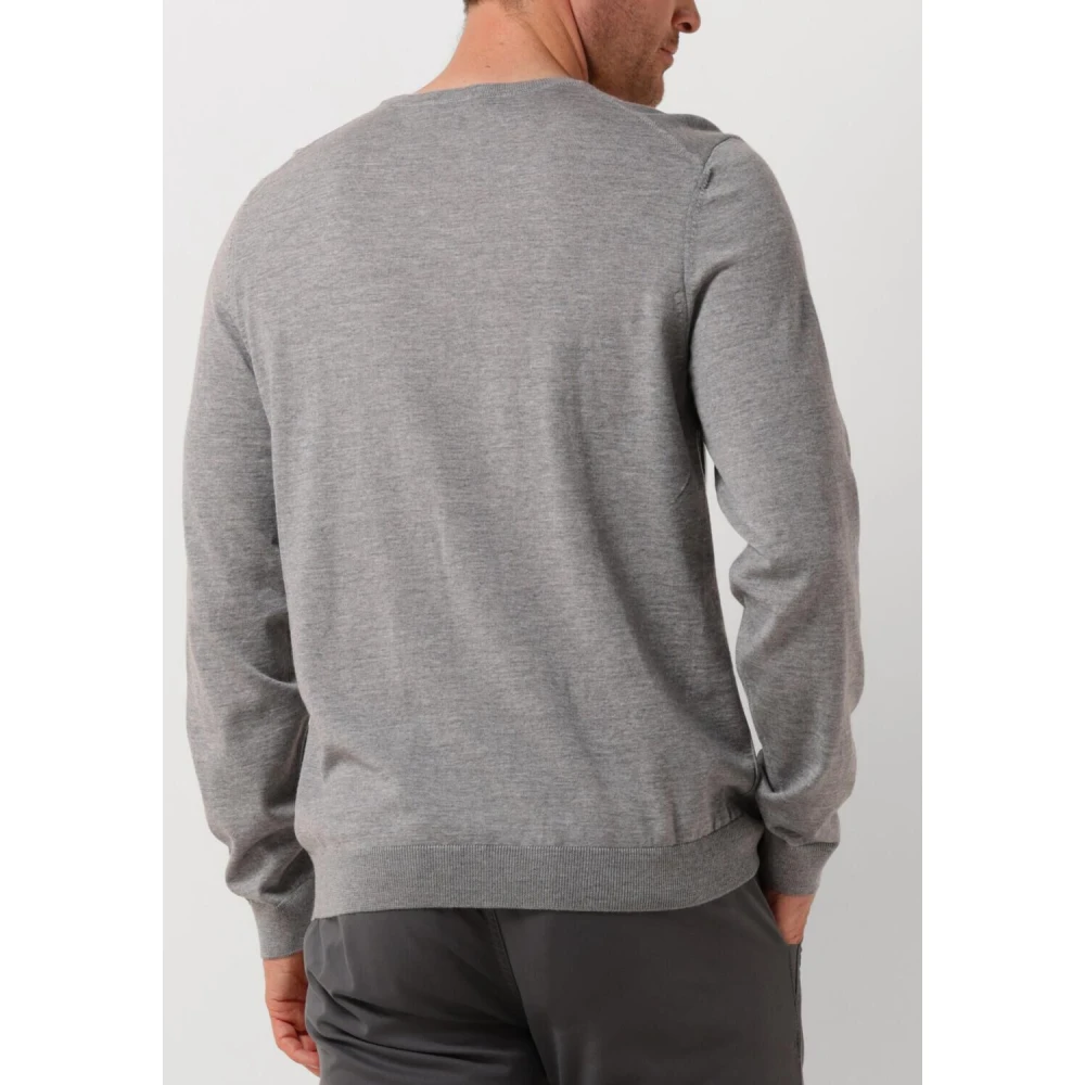 Boss Black Grijze Wollen Trui Leno Gray Heren
