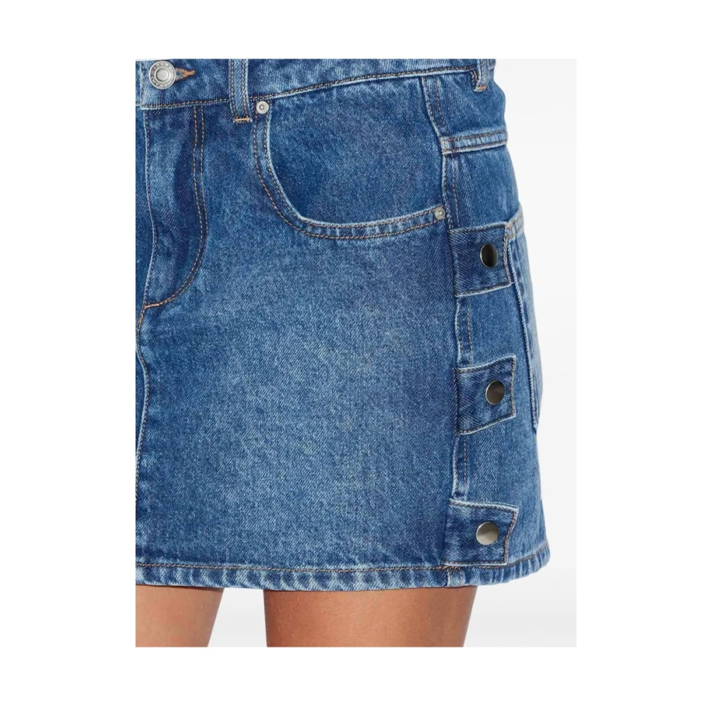 Isabel Marant Étoile Blauwe Denim Rok met Logopatch Blue Dames
