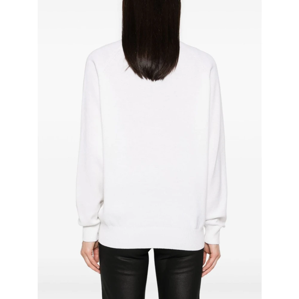 Givenchy Witte Cashmere Sweater met 4G Motif White Dames