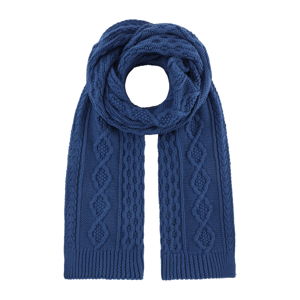 American Dreams Navy Blauwe Katoenen Sjaal Gemaakt in Italië Blue Dames