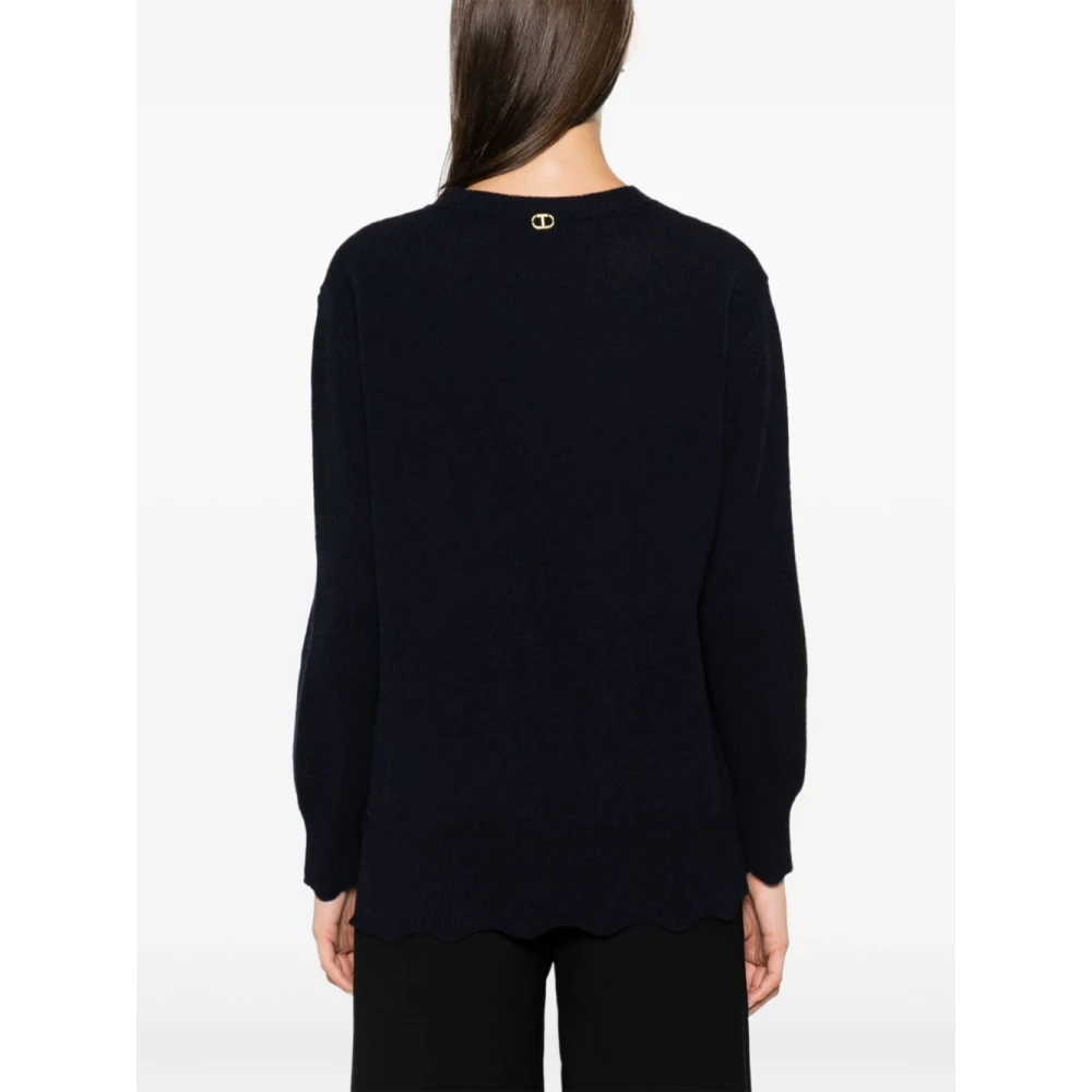 Twinset Blauwe Oversized Sweater Jurk Blue Dames